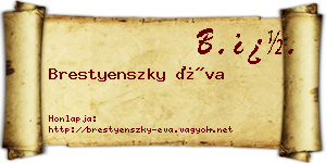 Brestyenszky Éva névjegykártya